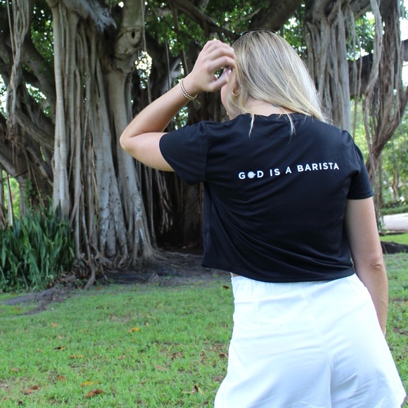 GOD IS A BARISTA cropped top - Picture 1 of 3